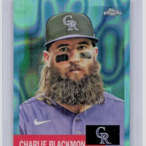 2022 Topps Chrome Platinum Anniversary Charlie Blackmon Aqua Lava Refractor SN29
