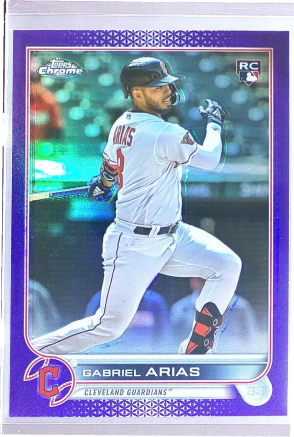 2022 Topps Chrome Update Gabriel Arias Purple Refractor RC #USC131 Guardians