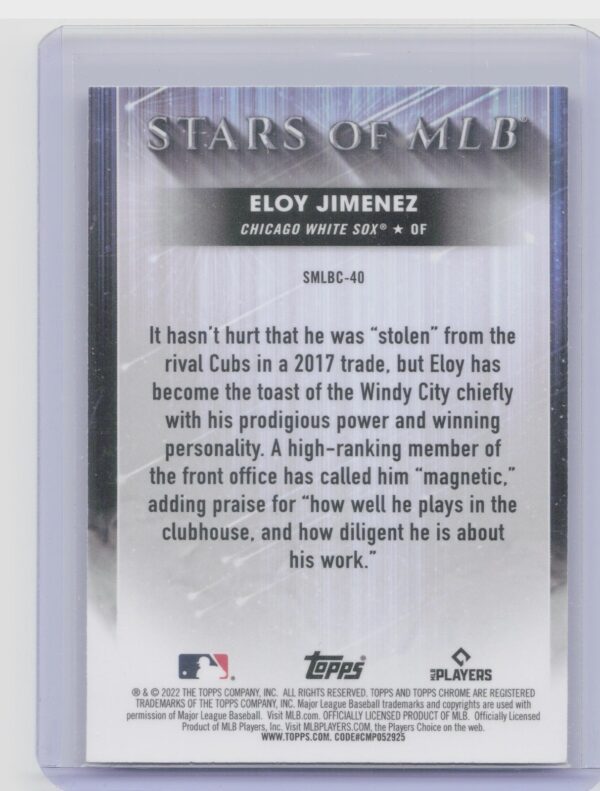 2022 Topps Eloy Jimenez #SMLB-40 Sox Stars of MLB - Image 3