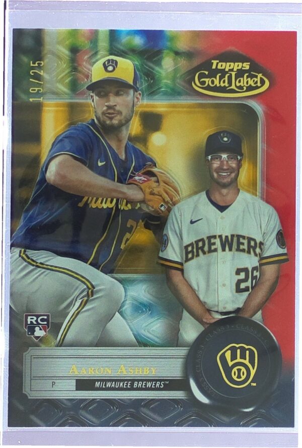 2022 Topps Gold Label Aaron Ashby Class 3 Red /25 RC #50 Brewers
