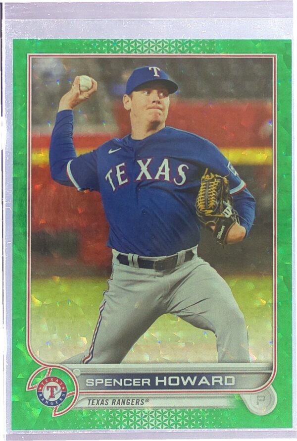 2022 Topps Spencer Howard Green Foilboard /499 #162 Rangers