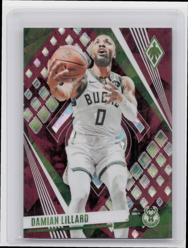 2023-24 Panini Phoenix Damian Lillard Phoenix Maroon Ice /275 79 Bucks