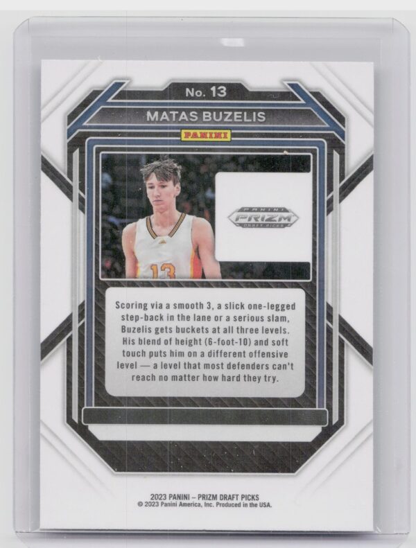 2023-24 Panini Prizm Draft Picks Matas Buzelis #13 Ignite - Image 3
