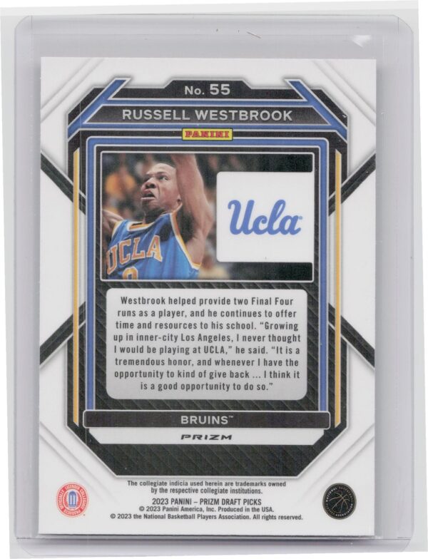 2023-24 Panini Prizm Draft Picks Russell Westbrook Red Ice #55 UCLA - Image 3