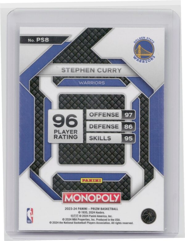 2023-24 Panini Prizm Monopoly Stephen Curry #PS8 Warriors - Image 3