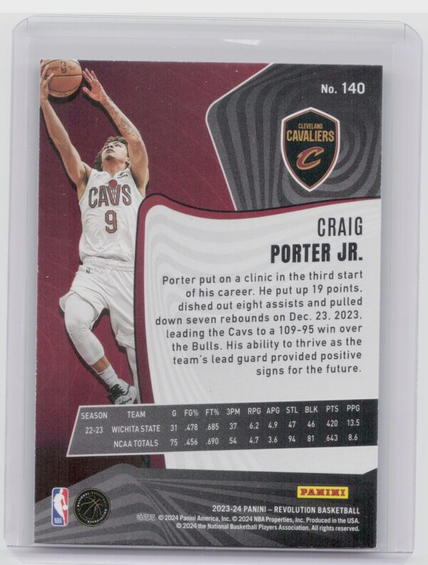 2023-24 Panini Revolution Craig Porter Jr. RC #140 Cavaliers - Image 3