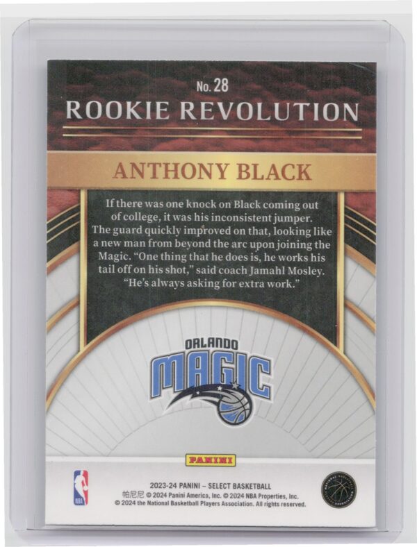 2023-24 Select Anthony Black RC #28 Magic Rookie Revolution - Image 3