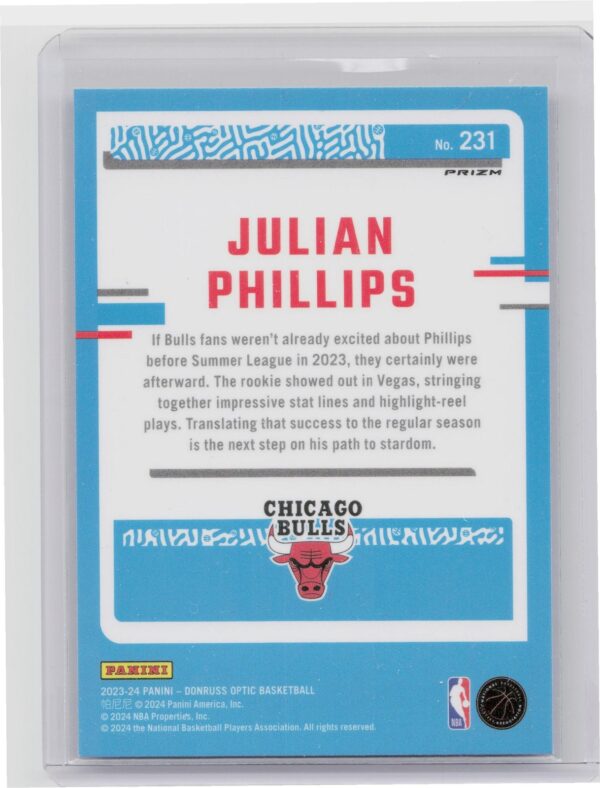2023-24 Select Julian Phillips Blue Velocity 231 Bulls - Image 3