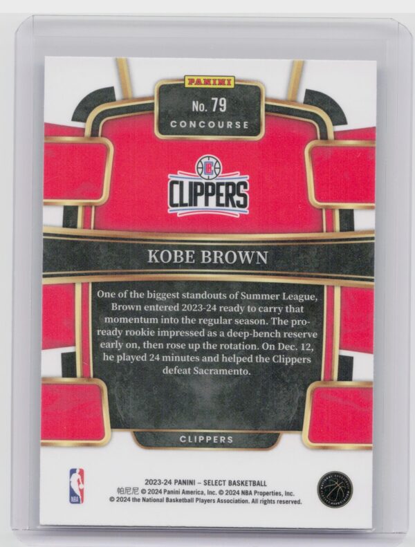 2023-24 Select Kobe Brown Blue (Retail Base) #79 Clippers - Image 3