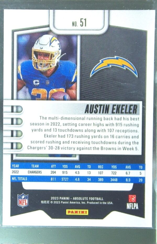 2023 Absolute Austin Ekeler Orange #51 Chargers - Image 3