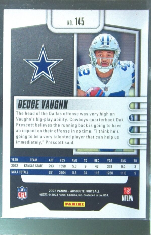 2023 Absolute Deuce Vaughn Retail RC #145 Cowboys - Image 3