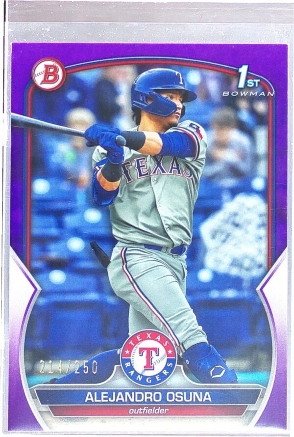 2023 Bowman Alejandro Osuna /250 #BP-131 Rangers Prospects Purple