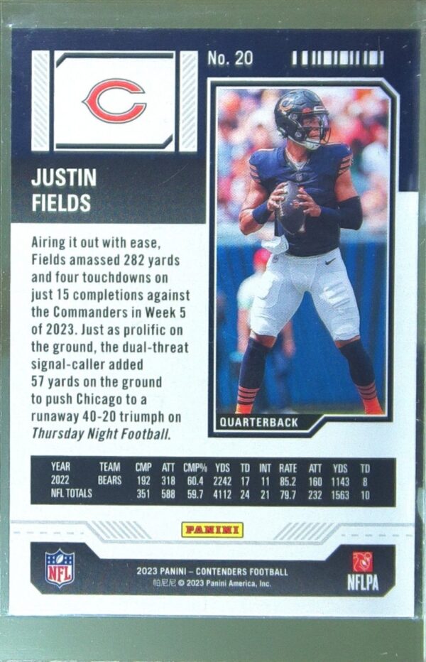 2023 Contenders Justin Fields Game Ticket Bronze #20 Bears - Image 3