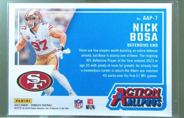 2023 Donruss Nick Bosa #AAP-7 49ers Action All Pros - Image 3