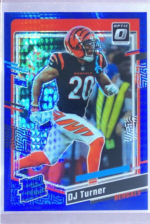 2023 Donruss Optic DJ Turner Blue Hyper RC #220 Bengals