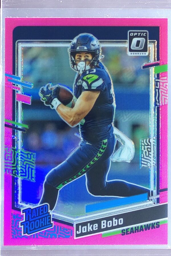 2023 Donruss Optic Jake Bobo Pink RC #288 Seahawks