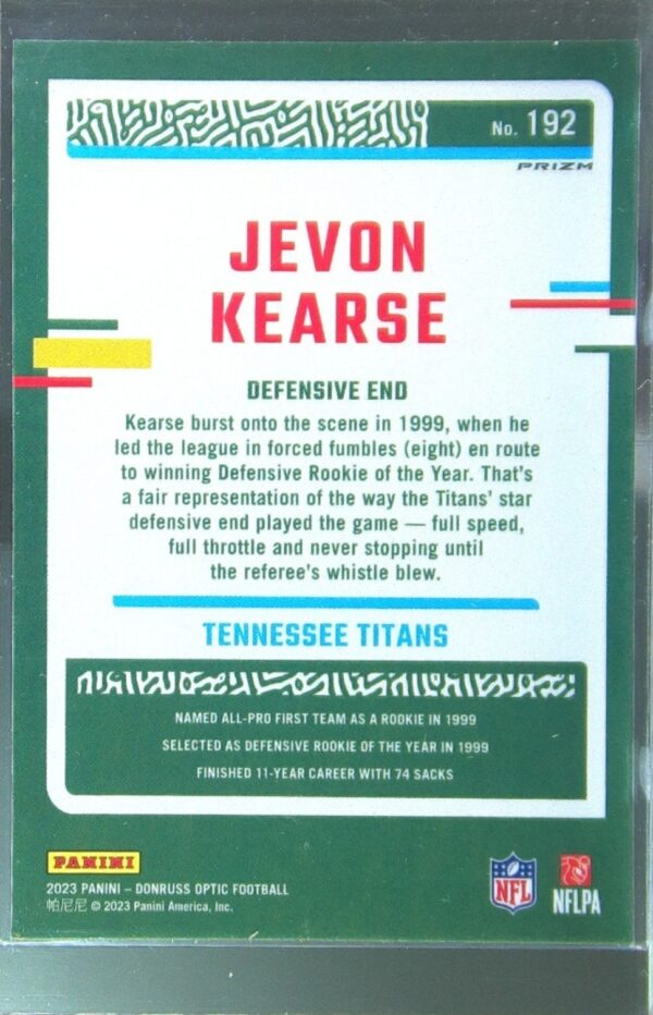 2023 Donruss Optic Jevon Kearse Holo #192 Titans - Image 3