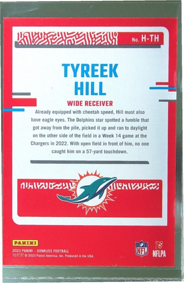 2023 Donruss Tyreek Hill #H-TH Dolphins Highlights - Image 3
