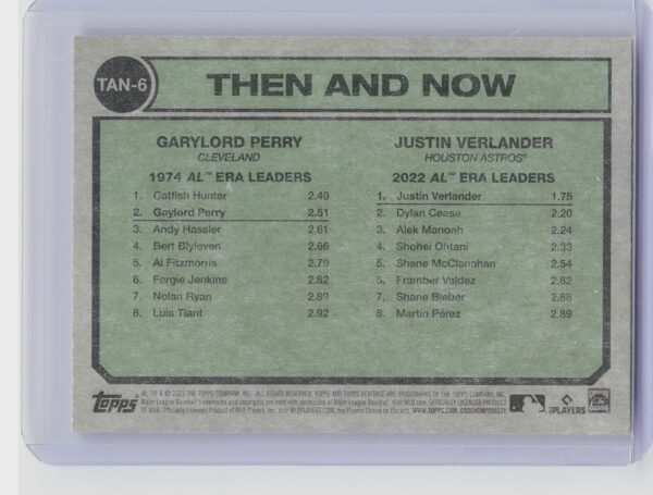 2023 Heritage Gaylord Perry / Justin Verlander Then and Now #TAN-6 Indians Astro - Image 3