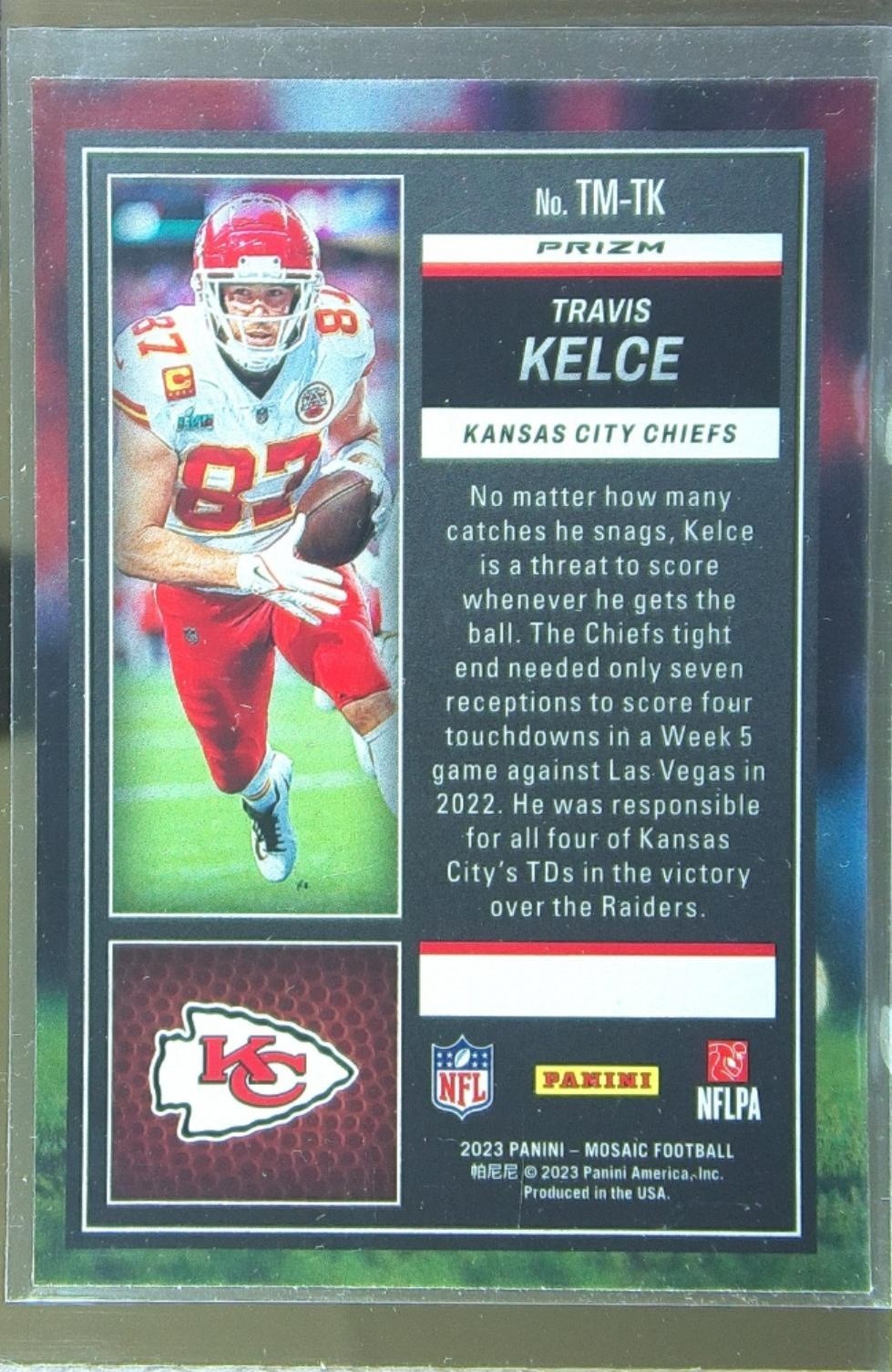 2023 Mosaic Travis Kelce #TM-TK Chiefs Touchdown Masters Mosaic - Image 3