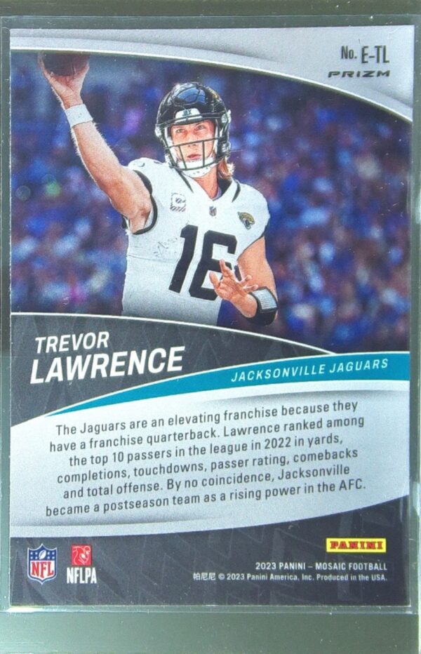 2023 Mosaic Trevor Lawrence #E-TL Jaguars Elevate Mosaic Green - Image 3