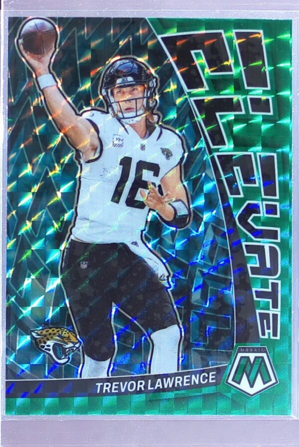 2023 Mosaic Trevor Lawrence #E-TL Jaguars Elevate Mosaic Green