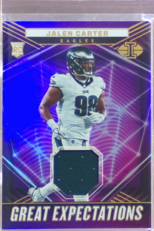 2023 Panini Illusions Jalen Carter JSY RC #GE-JCA Eagles Great Expectations