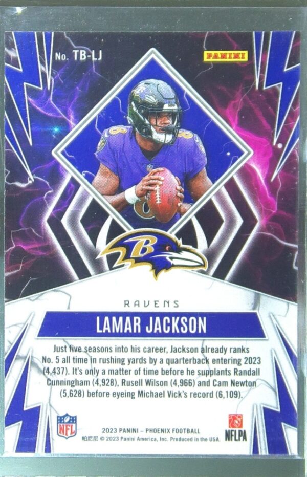 2023 Panini Phoenix Lamar Jackson #TB-LJ Ravens Thunderbirds - Image 3