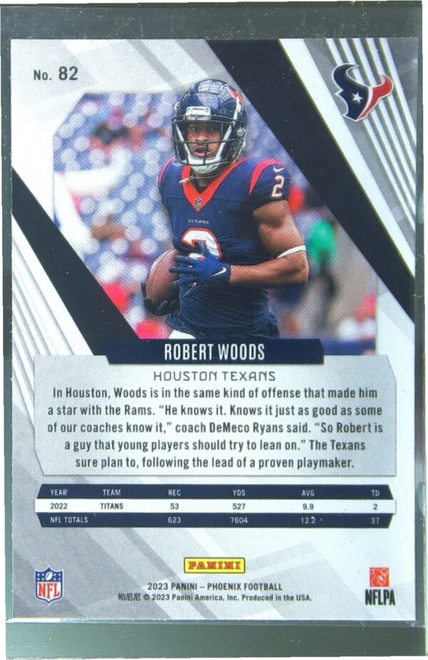 2023 Panini Phoenix Robert Woods Silver #82 Texans - Image 3