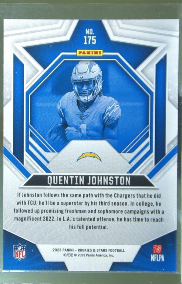 2023 Panini Rookies & Stars Quentin Johnston RC #175 Chargers - Image 3