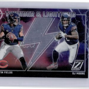 2023 Panini Zenith DJ Moore / Justin Fields #5 Bears Thunder and Lightning