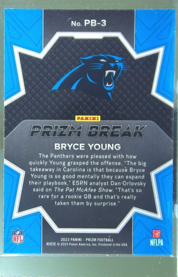 2023 Prizm Bryce Young RC #PB-3 Panthers Prizm Break - Image 3