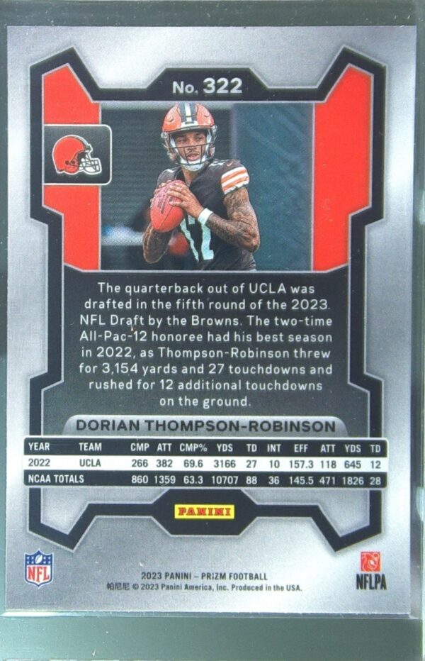 2023 Prizm Dorian Thompson-Robinson RC #322 Browns - Image 3