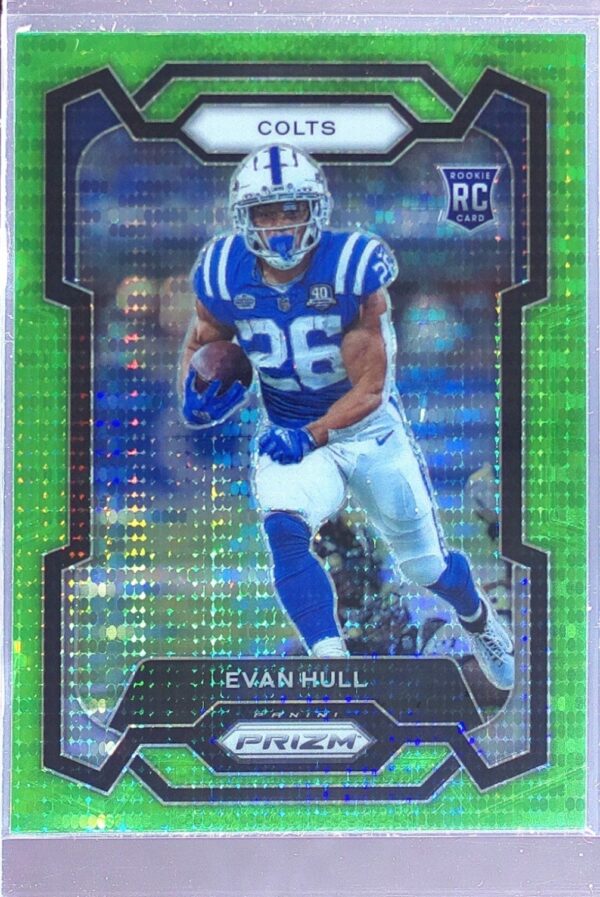 2023 Prizm Evan Hull Neon Green Pulsar RC #344 Colts