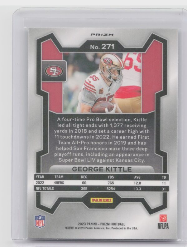 2023 Prizm George Kittle Green #271 49ers - Image 3