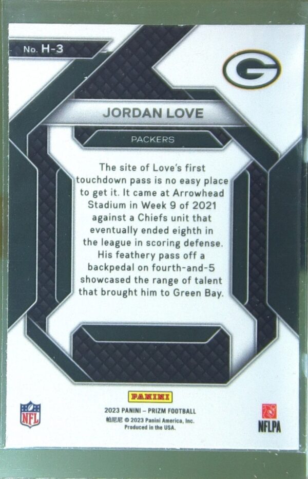 2023 Prizm Jordan Love #H-3 Packers Emergent - Image 3