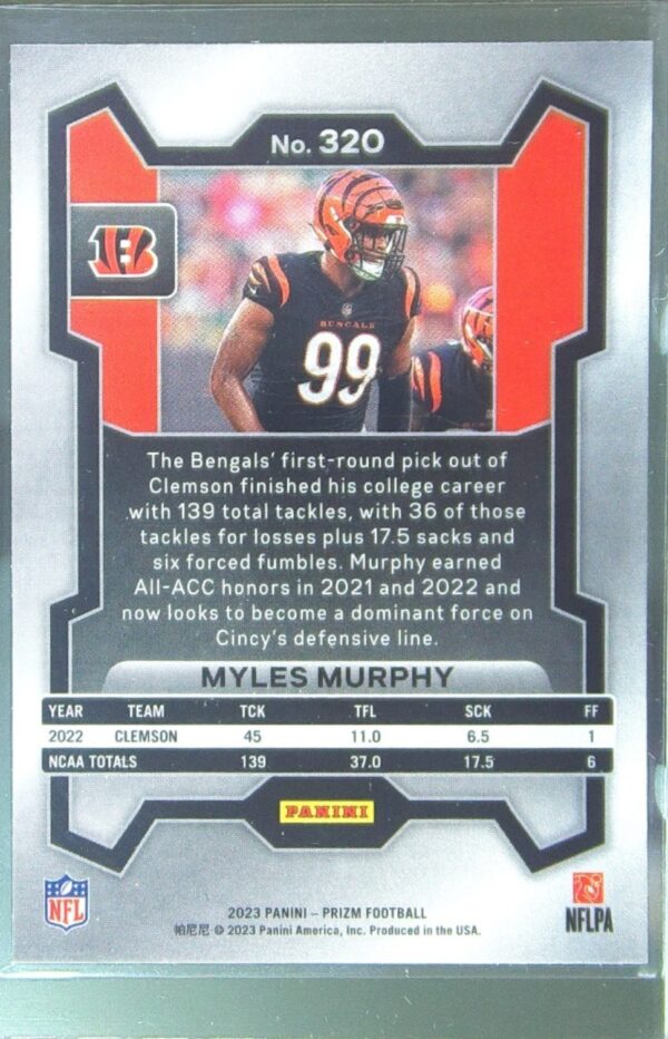 2023 Prizm Myles Murphy RC #320 Bengals - Image 3