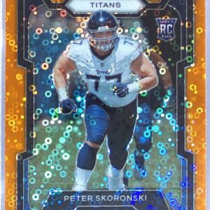 2023 Prizm Peter Skoronski Orange Disco RC #395 Titans
