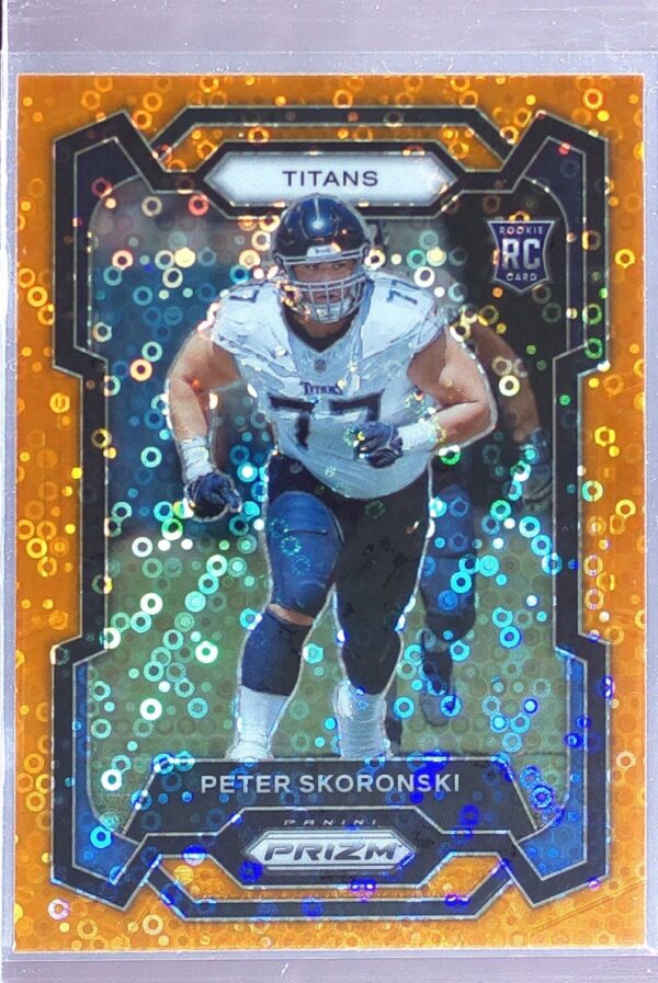2023 Prizm Peter Skoronski Orange Disco RC #395 Titans