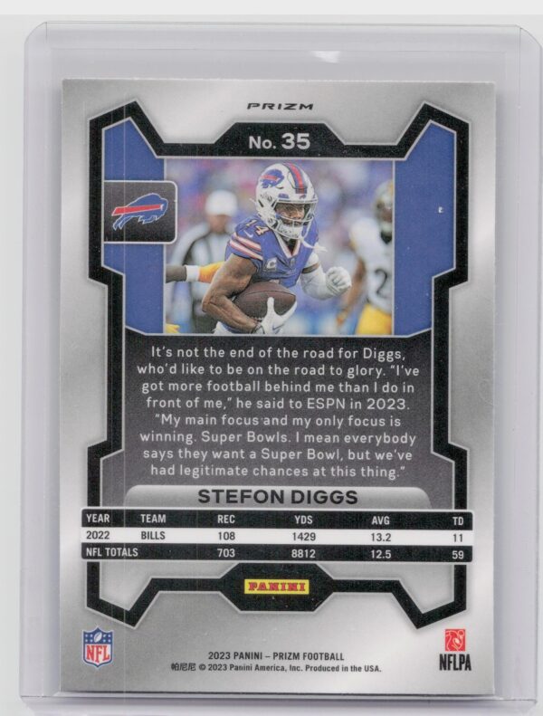 2023 Prizm Stefon Diggs Red White and Blue #35 Bills - Image 3