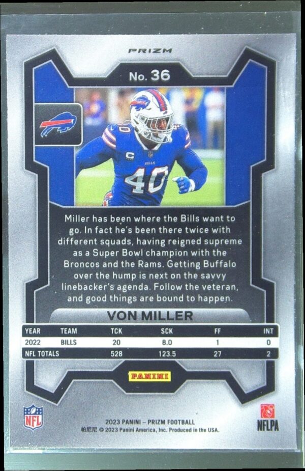 2023 Prizm Von Miller Green Wave #36 Bills - Image 3