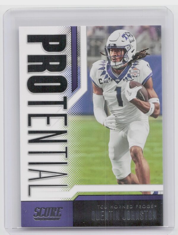 2023 Score Quentin Johnston Protential Rookie RC #8 TCU Horned Frogs