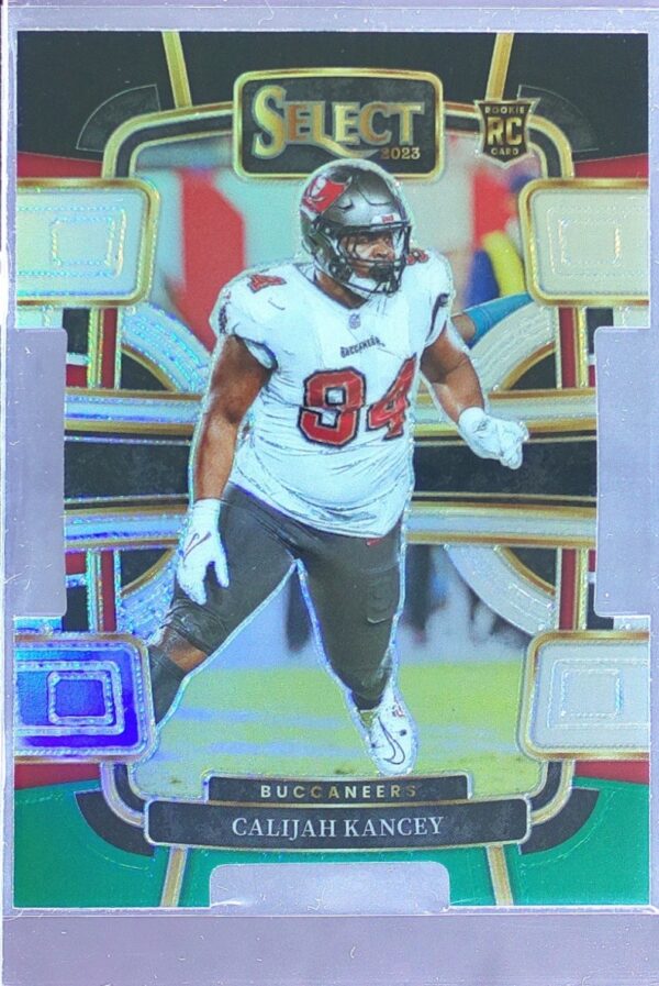 2023 Select Calijah Kancey Black and Green Prizms Die Cuts RC #93 Buccaneers
