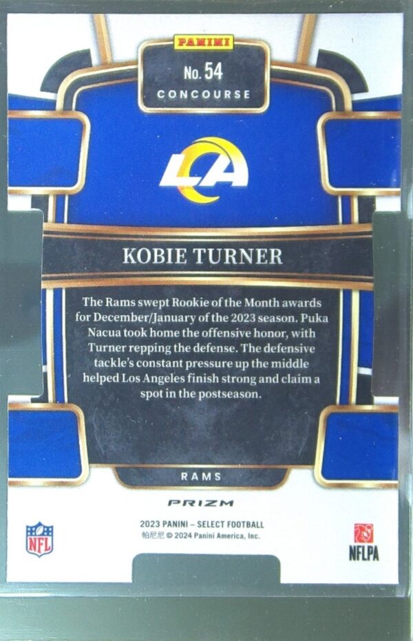 2023 Select Kobie Turner Red and Blue Prizms Die Cuts #54 Rams - Image 3