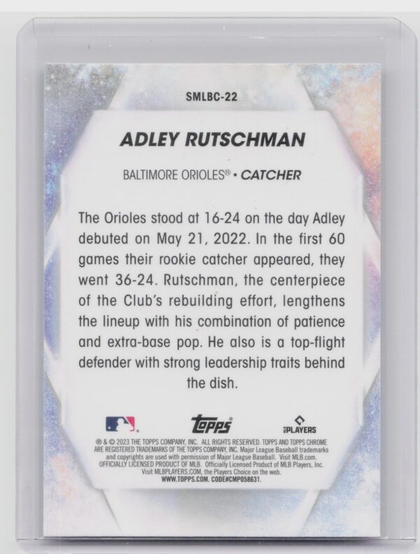 2023 Topps Adley Rutschman #SMLBC-22 Orioles Stars of MLB Chrome - Image 3