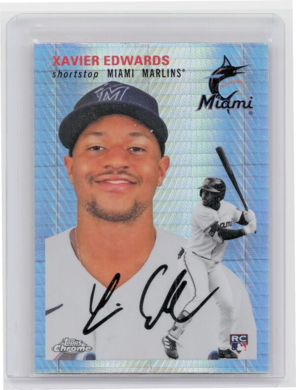 2023 Topps Chrome Platinum Anniversary Xavier Edwards Blue Prism Refractor #149