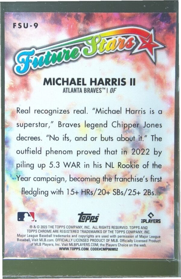 2023 Topps Chrome Update Michael Harris II RC #FSU-9 Braves Future Stars - Image 3