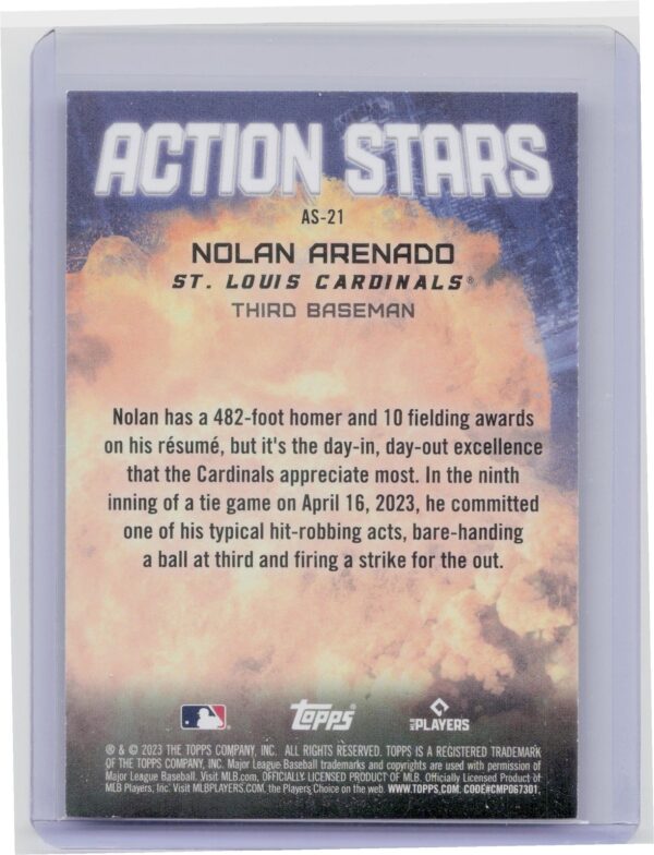 2023 Topps Chrome Update Nolan Arenado #ASC-21 Cardinals Action Stars - Image 3