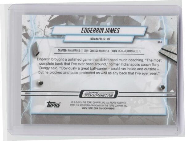 2023 Topps Composite Edgerrin James #RG-8 Colts Resurgence Grounded - Image 3