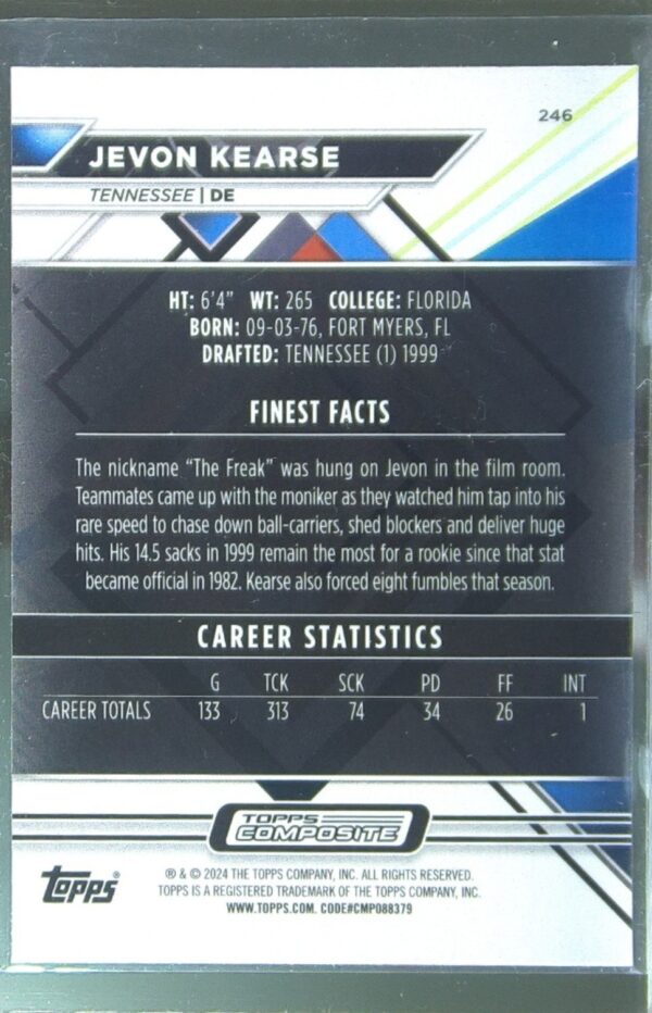 2023 Topps Composite Jevon Kearse Finest Checkerboard Refractor #246 Titans - Image 3